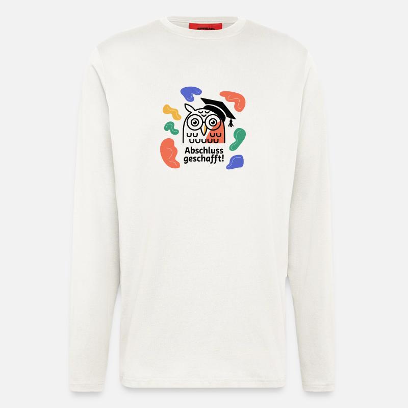 Abschluss-Eule Abstract Organic - Langarmshirt - made by SPREAD  - OFF WHITE