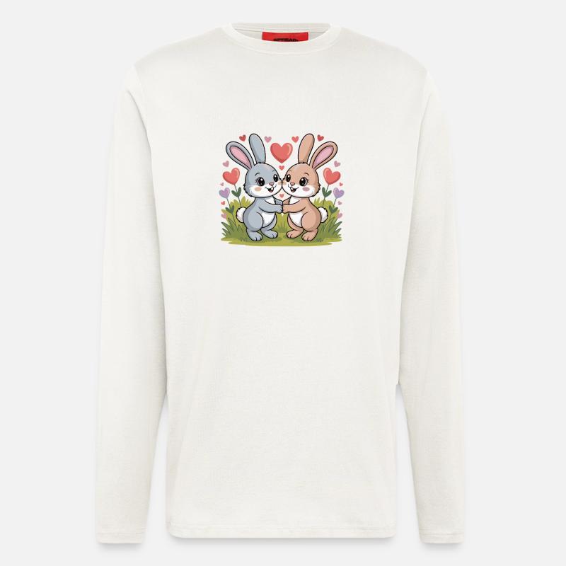 Bunny Couple Love Easter In Love - Longsleeve - made by SPREAD  - OFF WHITE
