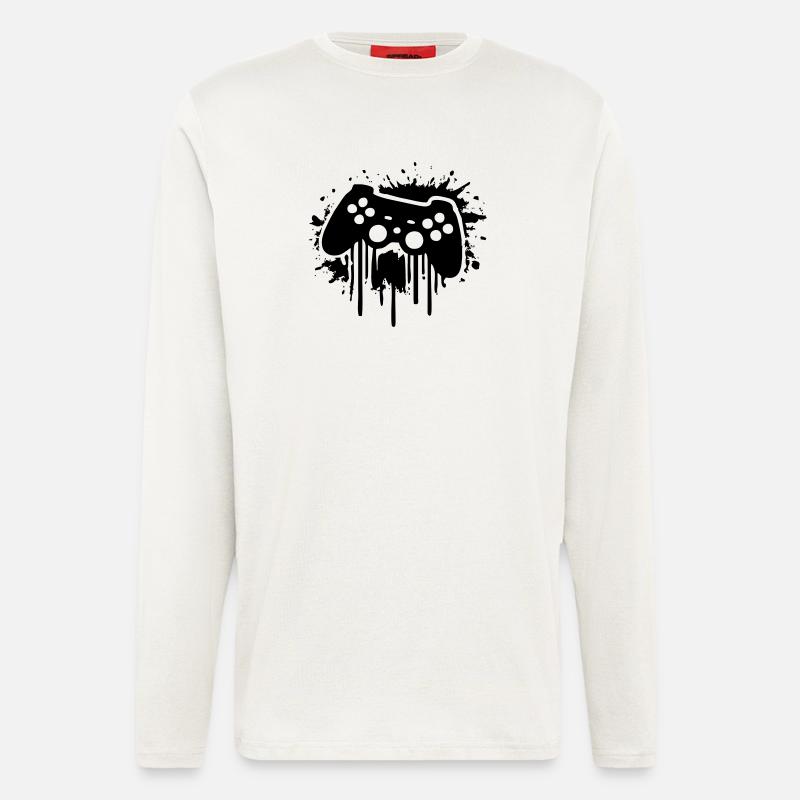 gaming zocker kontroller  - Langarmshirt - made by SPREAD  - OFF WHITE
