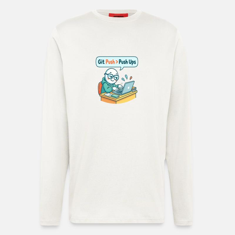 Git Push > Push Ups - Longsleeve - made by SPREAD  - OFF WHITE