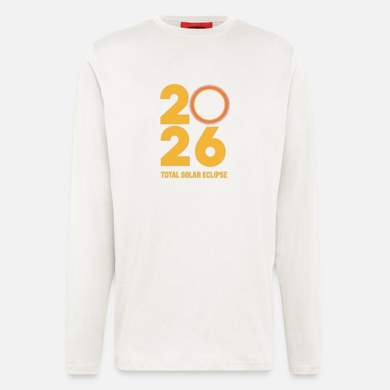 2026 Total Solar Eclipse Path Retro - Longsleeve - made by SPREAD  - OFF WHITE
