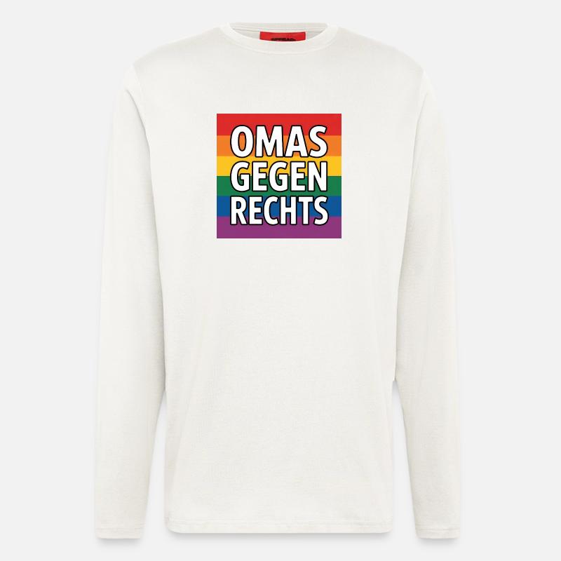 Omas gegen Rechts - Antifa Regenbogen Tee - Langarmshirt - made by SPREAD  - OFF WHITE
