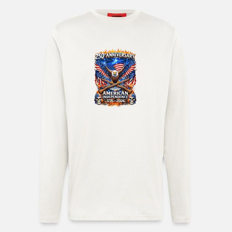 250. American Independence Eagle - Langarmshirt - made by SPREAD  - OFF WHITE