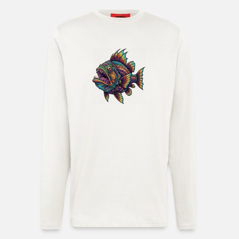 Rainbow Fish with Pattern - Longsleeve - made by SPREAD  - OFF WHITE