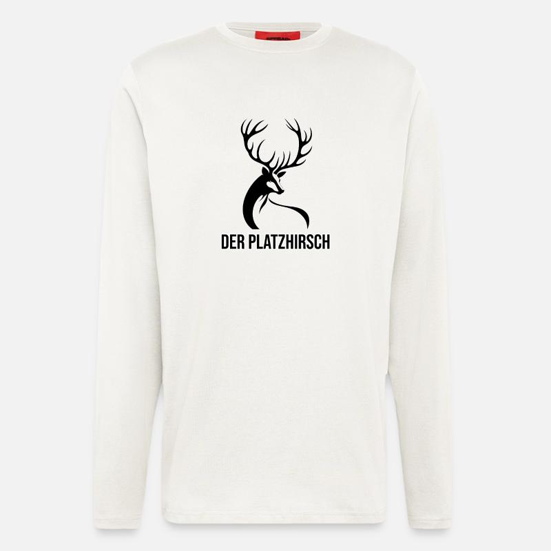 Der Platzhirsch – Powerful Hirsch Design - Longsleeve - made by SPREAD - OFF WHITE