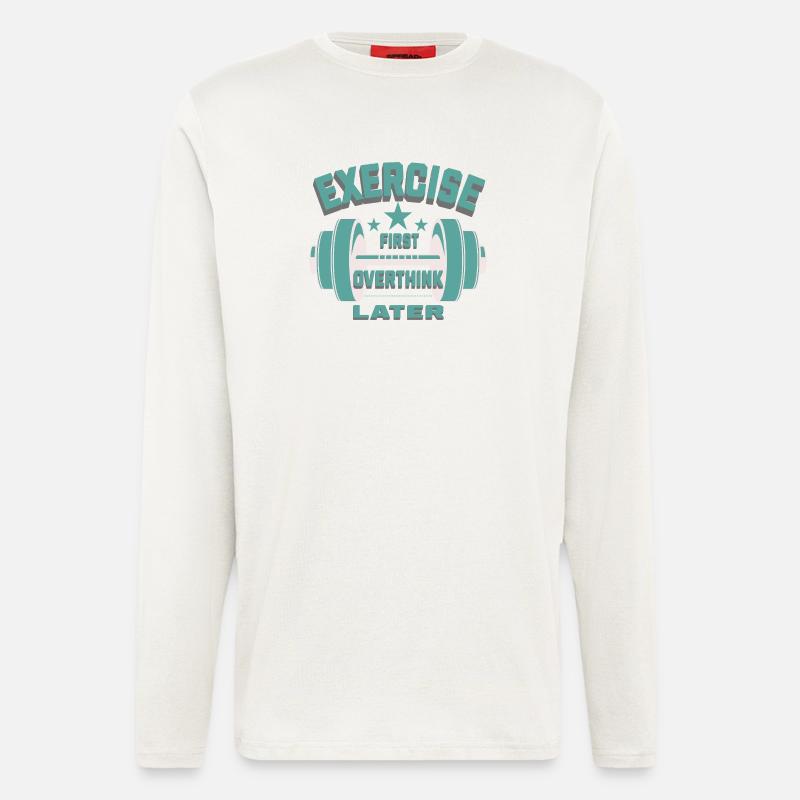 Êxercise First, Overthink Later T-shirt - Longsleeve - made by SPREAD  - OFF WHITE