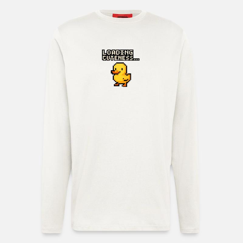 pixel Ente loading cuteness - Langarmshirt - made by SPREAD  - OFF WHITE