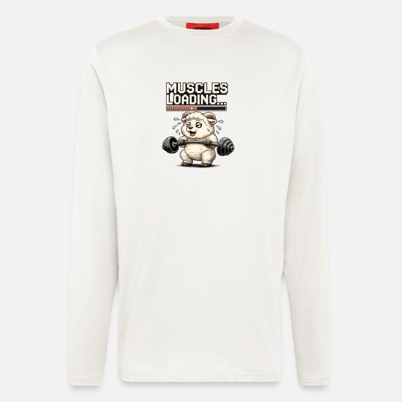 Muscle-loading lamb during strength training - Longsleeve - made by SPREAD  - OFF WHITE