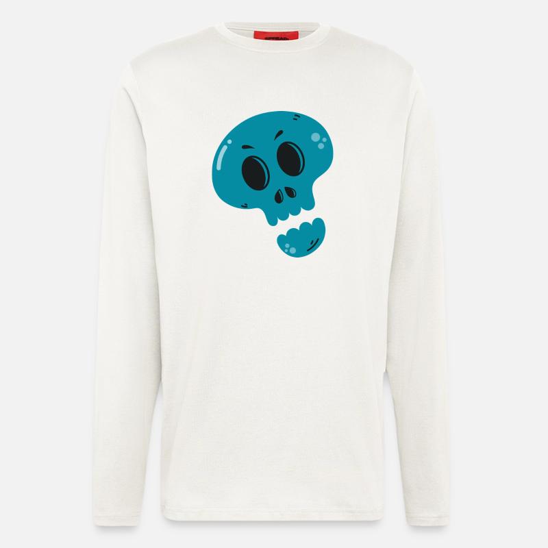 Geschmolzener Blauer Schädel - Langarmshirt - made by SPREAD  - OFF WHITE