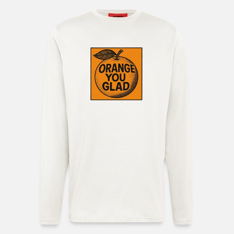 Orange You Glad Jun Tee - Manches longues bio décontracté fabriqué en UE - OFF WHITE
