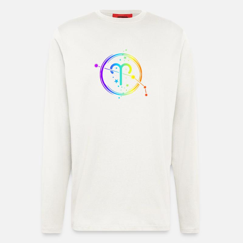 Widder-Horoskop, Tierkreiszeichen und Astrologie - Langarmshirt - made by SPREAD - OFF WHITE