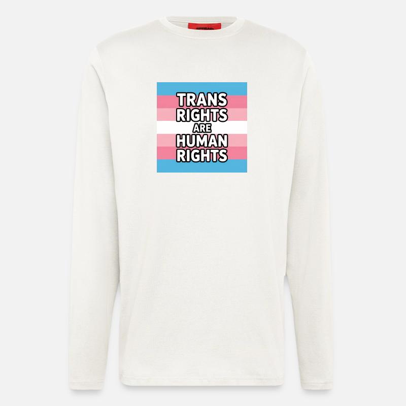 Trans-Rechte sind Menschenrechte – Pride Tee - Langarmshirt - made by SPREAD - OFF WHITE