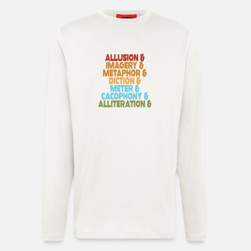 Literary Devices Typography Stack - Longsleeve - made by SPREAD  - OFF WHITE