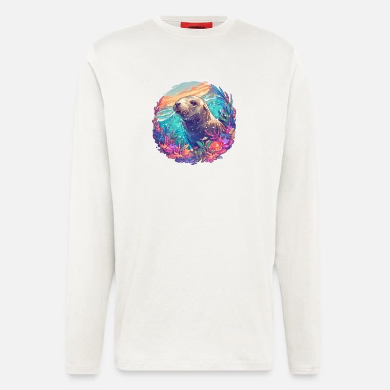 Seelöwen Seelöwe - Langarmshirt - made by SPREAD  - OFF WHITE
