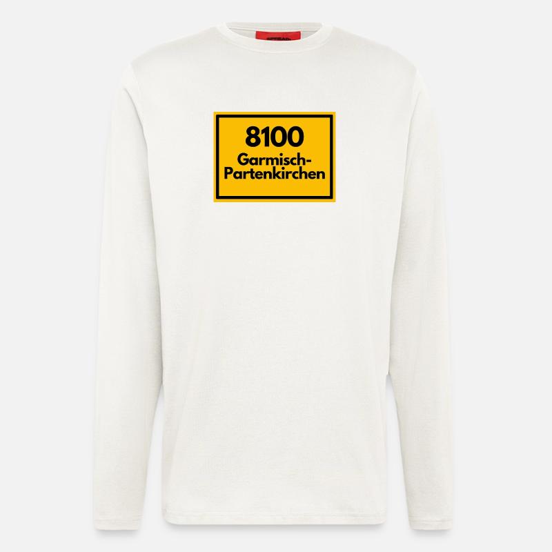 OLD POSTCODE POSTCODE 8100 GARMISCH-PARTENKIRCHEN - Longsleeve - made by SPREAD  - OFF WHITE