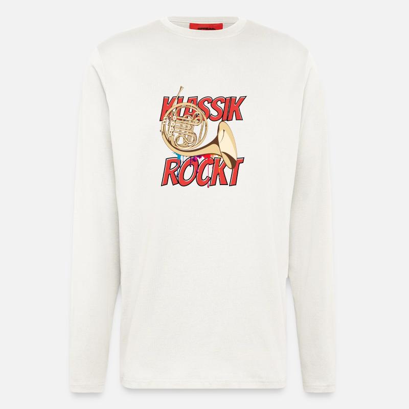 French Horn Classical Rocks Orchestra Horn Player - Longsleeve - made by SPREAD  - OFF WHITE