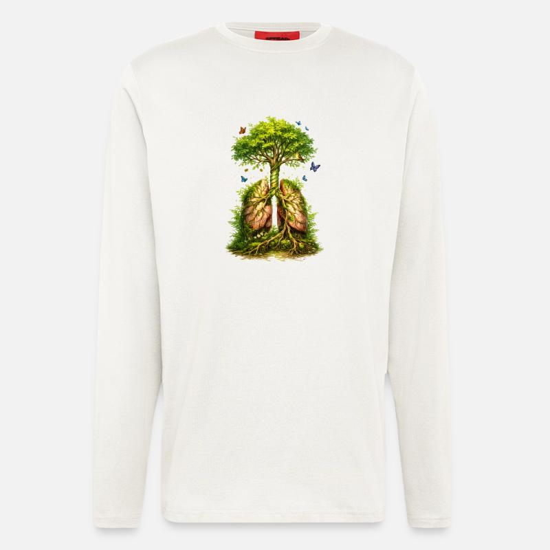 Tree grows from green lungs - Longsleeve - made by SPREAD  - OFF WHITE