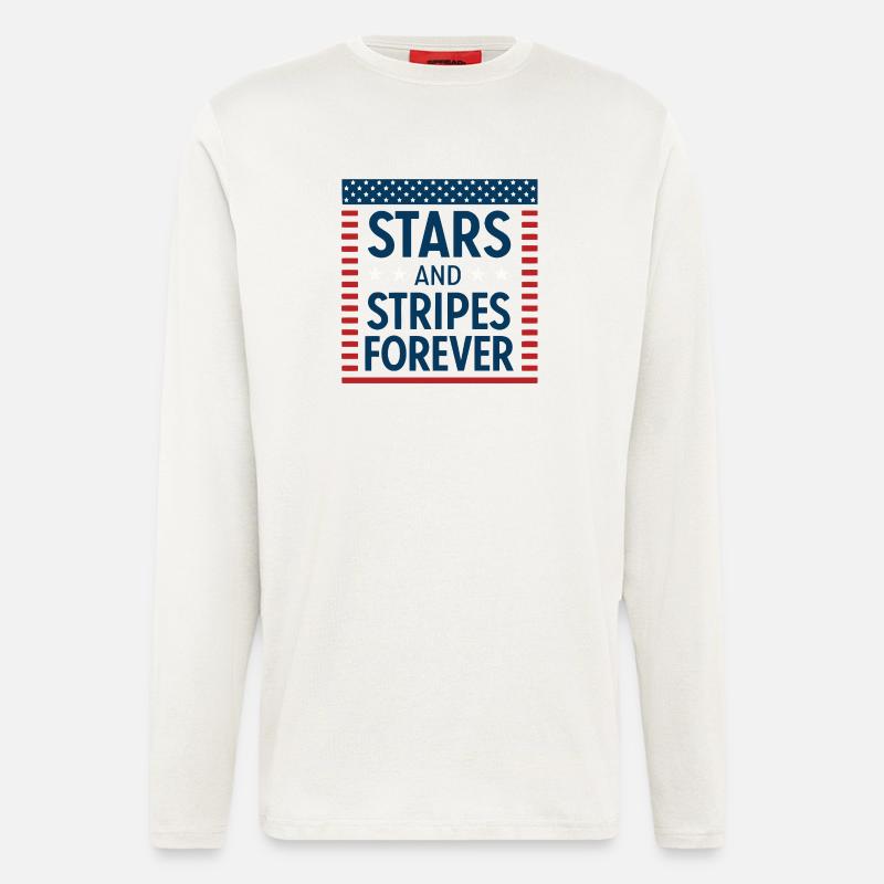 Forever Sterne und Streifen - Langarmshirt - made by SPREAD - OFF WHITE