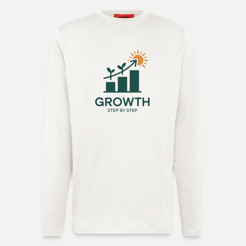 Growth Step by Step – Success & Growth - Longsleeve - made by SPREAD  - OFF WHITE