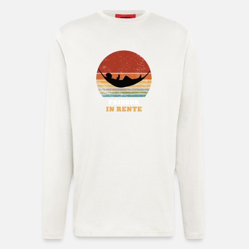 Friseur Rente Ruhestand Ruheständler Rentner - Langarmshirt - made by SPREAD  - OFF WHITE