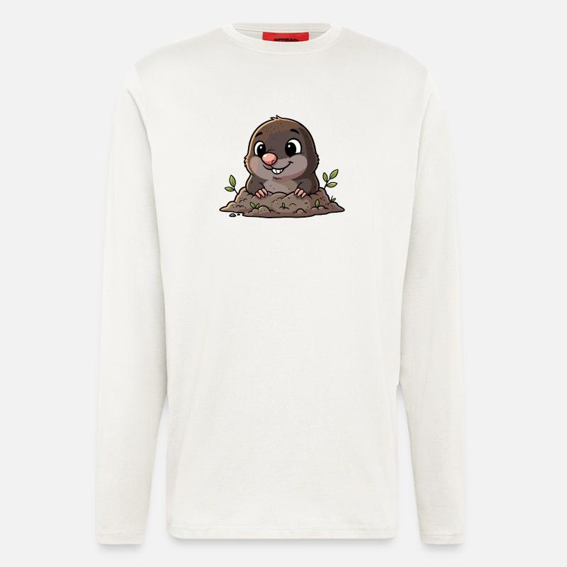 Cute mole digging - Longsleeve - made by SPREAD  - OFF WHITE