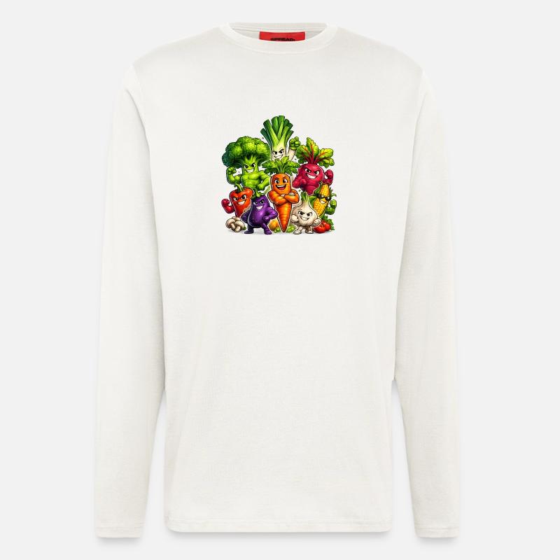 Strong vegetables in a comic look - Longsleeve - made by SPREAD  - OFF WHITE