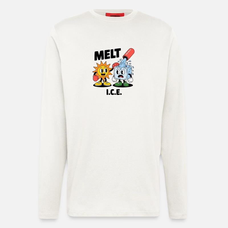 Melting Eis Klimawandel Cartoon - Langarmshirt - made by SPREAD - OFF WHITE