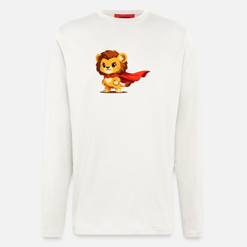 Miniheld Löwe – Kleiner Superlöwe - Langarmshirt - made by SPREAD  - OFF WHITE