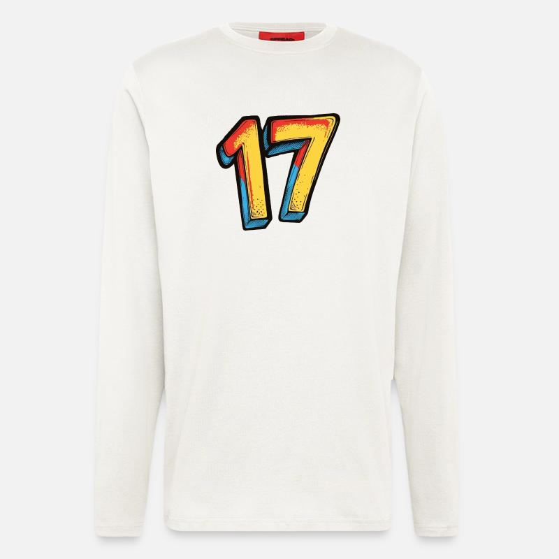 17 Zahl Bunt - Langarmshirt - made by SPREAD  - OFF WHITE