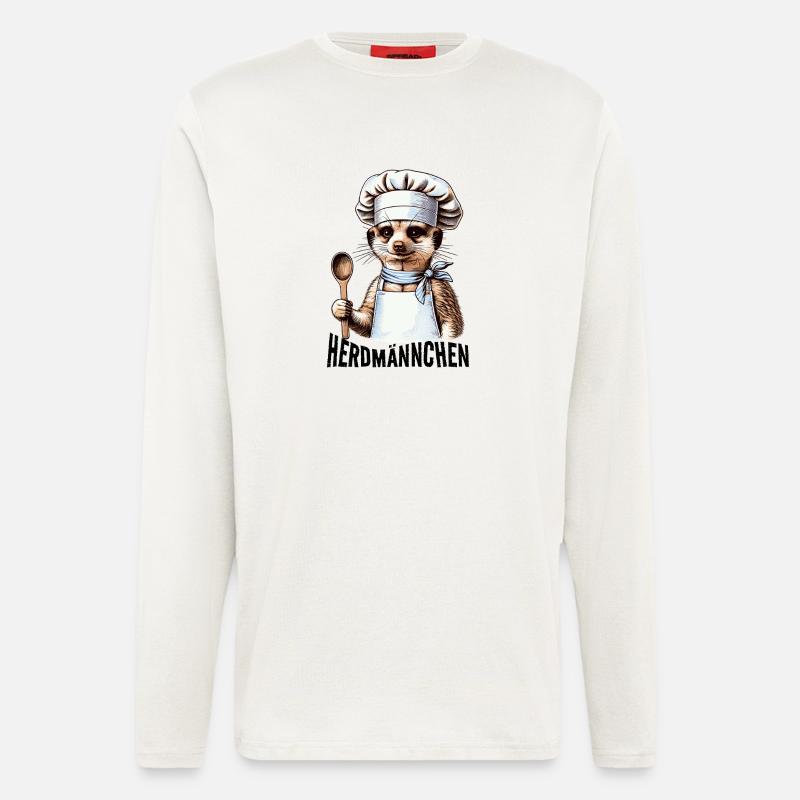 Herdmännchen Erdmännchen Koch Lustiges Outfit - Langarmshirt - made by SPREAD  - OFF WHITE