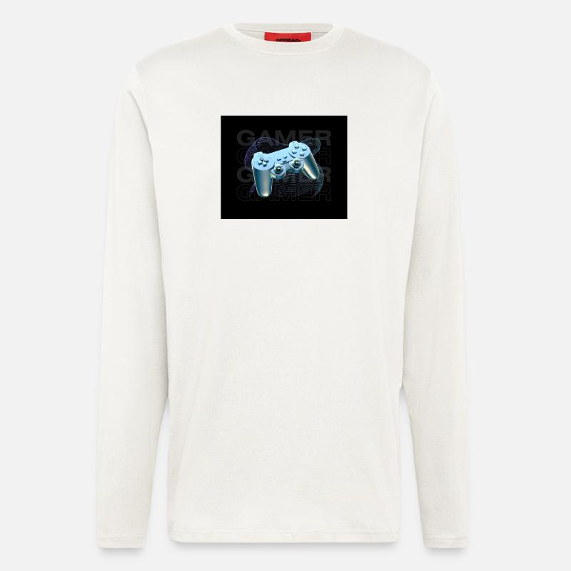 Neonblauer Controller 3D - Langarmshirt - made by SPREAD  - OFF WHITE