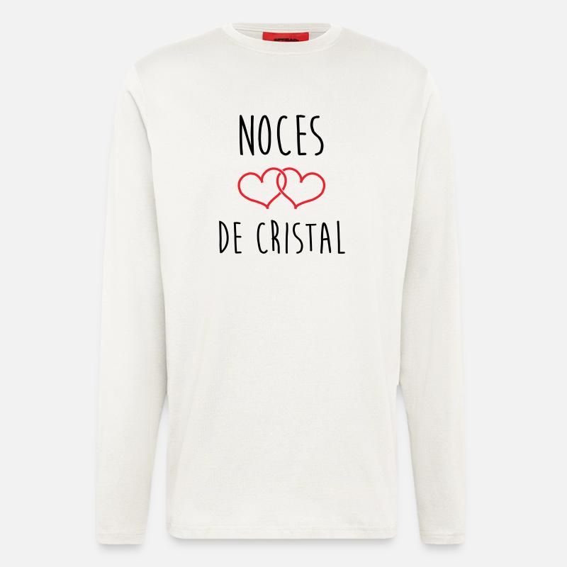 Crystal Wedding 15 Jahre Ehe - Langarmshirt - made by SPREAD  - OFF WHITE