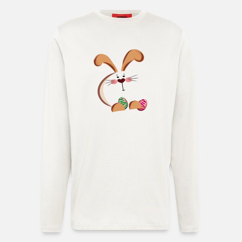 Osterhase und bunte Eier - Langarmshirt - made by SPREAD  - OFF WHITE