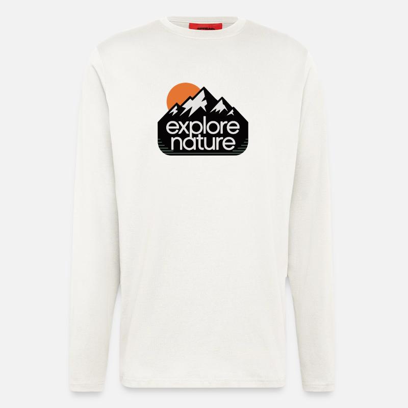 Explore Nature Mountains Sunset - Longsleeve - made by SPREAD  - OFF WHITE