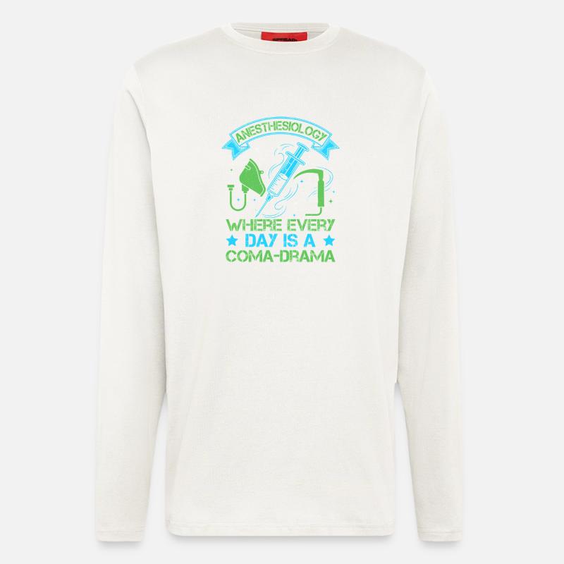 Anesthesiologist Coma-Drama Anesthesia - Langarmshirt - made by SPREAD  - OFF WHITE