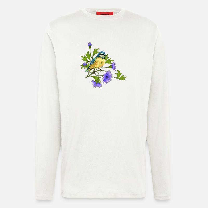 Bunter Vogel - Langarmshirt - made by SPREAD  - OFF WHITE