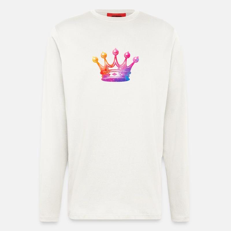 Wasserfarbene KronenKrone - Langarmshirt - made by SPREAD  - OFF WHITE