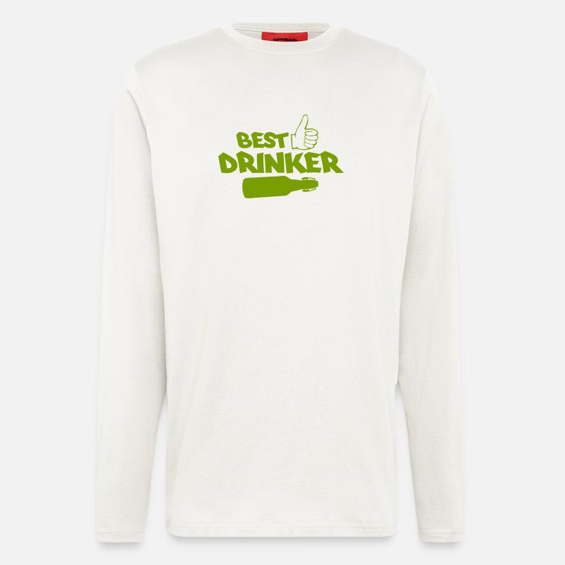 Best Drinker Logo mit Flasche - Langarmshirt - made by SPREAD  - OFF WHITE