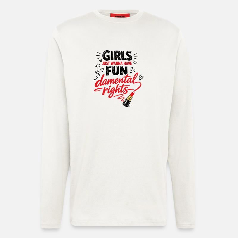 Fun-damental Rights – Doodle Feminismus Spruch - Langarmshirt - made by SPREAD  - OFF WHITE