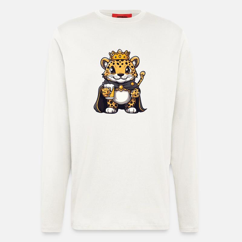 Leopard Bier König - Langarmshirt - made by SPREAD  - OFF WHITE