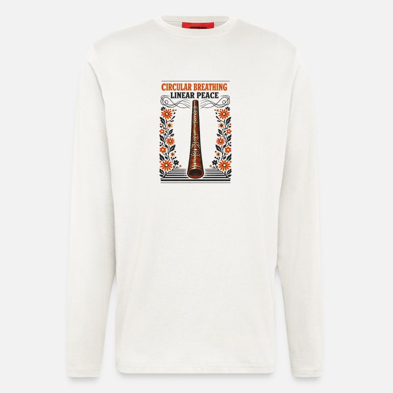 Zirkularatmung, innere Ruhe | Didgeridoo - Langarmshirt - made by SPREAD  - OFF WHITE