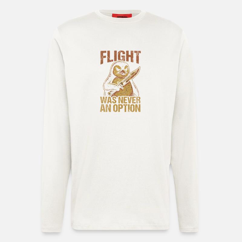 Kämpfender Pinguin mit Schwert - Langarmshirt - made by SPREAD  - OFF WHITE