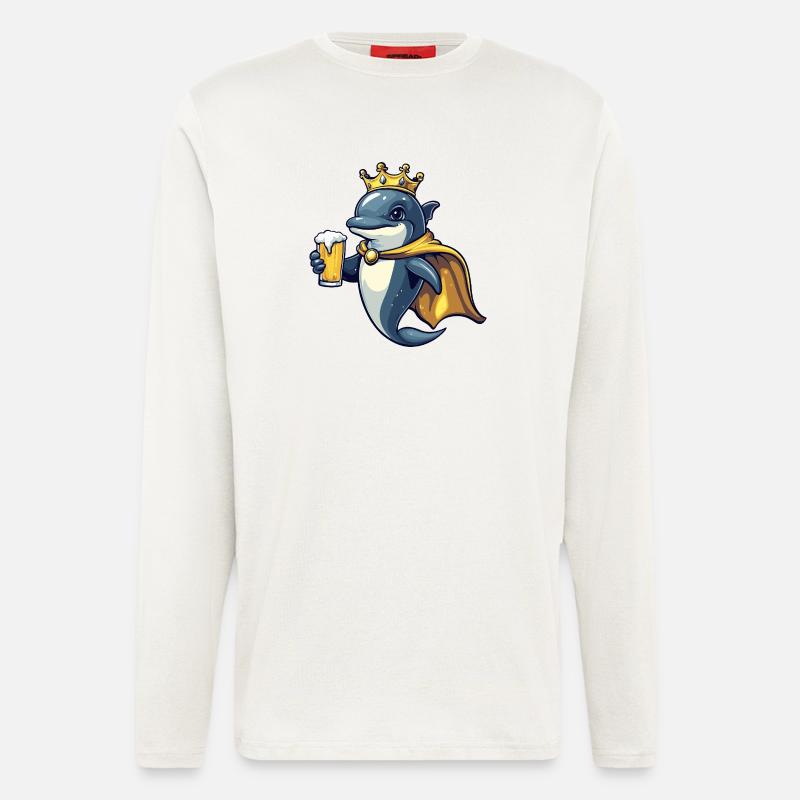 Delfin Bier König - Langarmshirt - made by SPREAD  - OFF WHITE