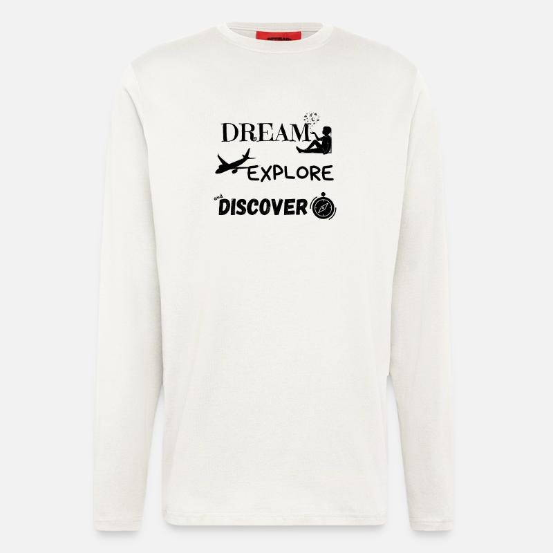 Träumen, entdecken und entdecken 1 - Langarmshirt - made by SPREAD - OFF WHITE