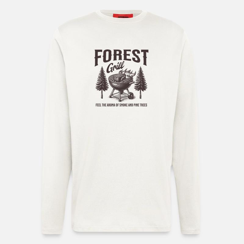 Forest Grill Holzaromen - Langarmshirt - made by SPREAD  - OFF WHITE
