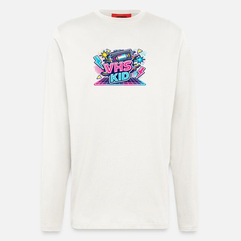 VHS KID Neon Retro - Langarmshirt - made by SPREAD  - OFF WHITE