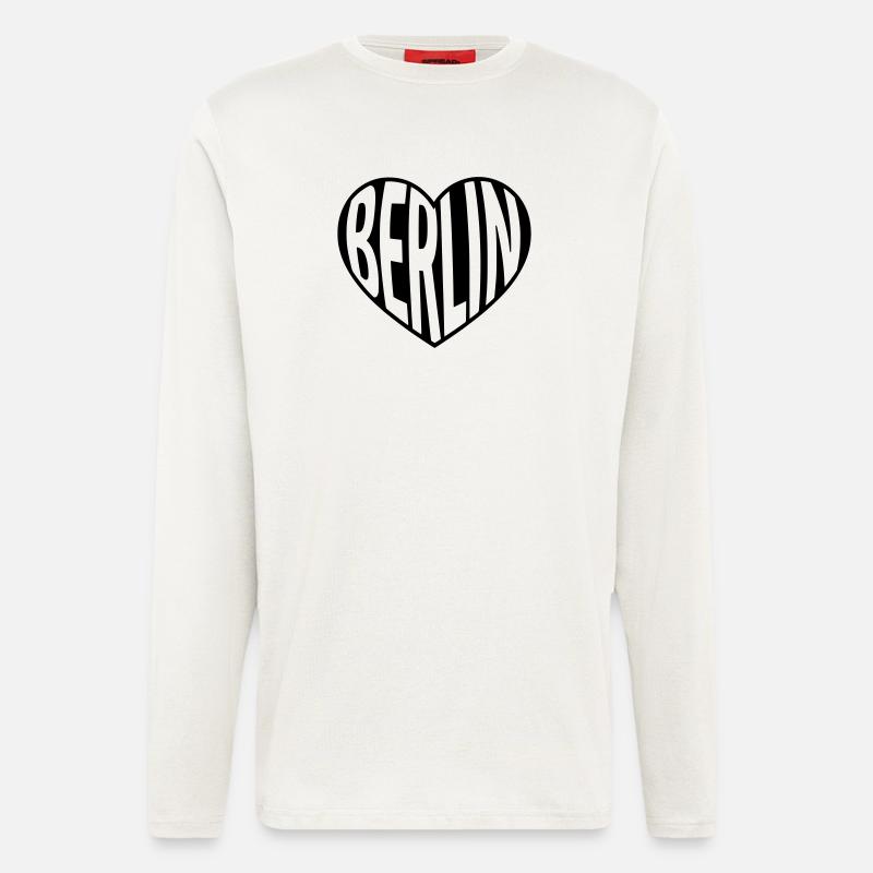Berlin Herz Typo - Langarmshirt - made by SPREAD  - OFF WHITE