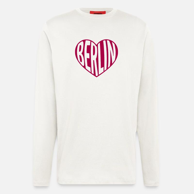 Berlin Herz Typografie - Langarmshirt - made by SPREAD  - OFF WHITE
