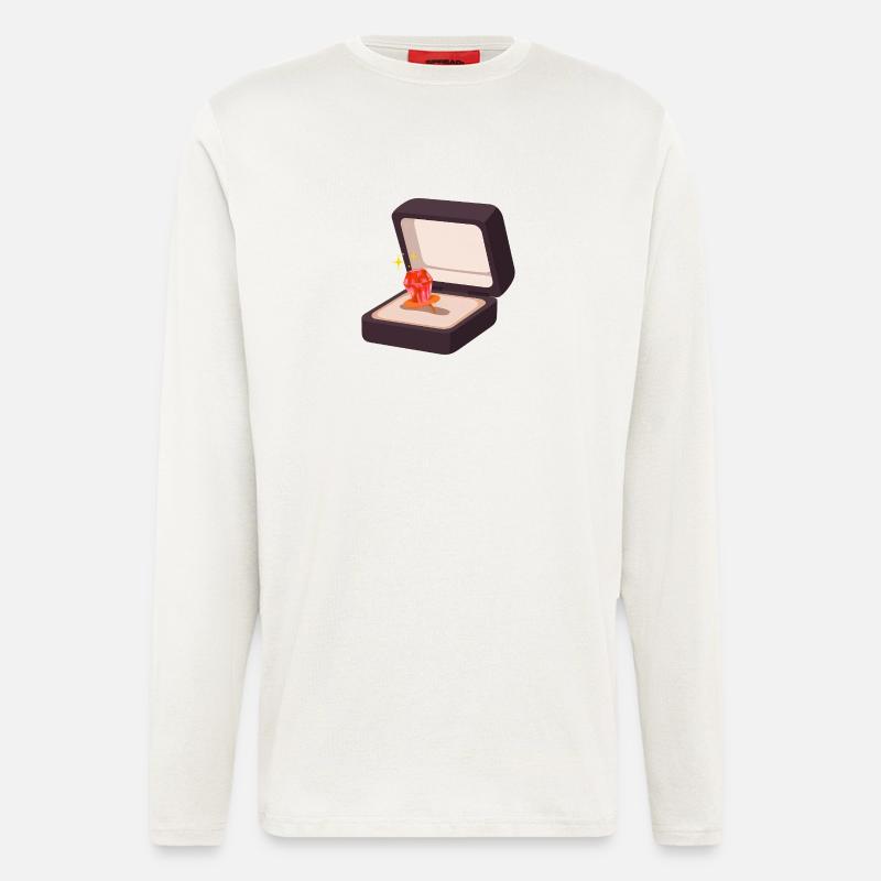 Candy Ring Proposal Engagement Marry Wedding - Longsleeve - made by SPREAD  - OFF WHITE