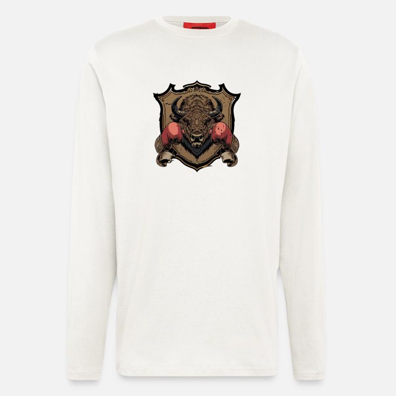 Bison Boxer MMA - Langarmshirt - made by SPREAD  - OFF WHITE